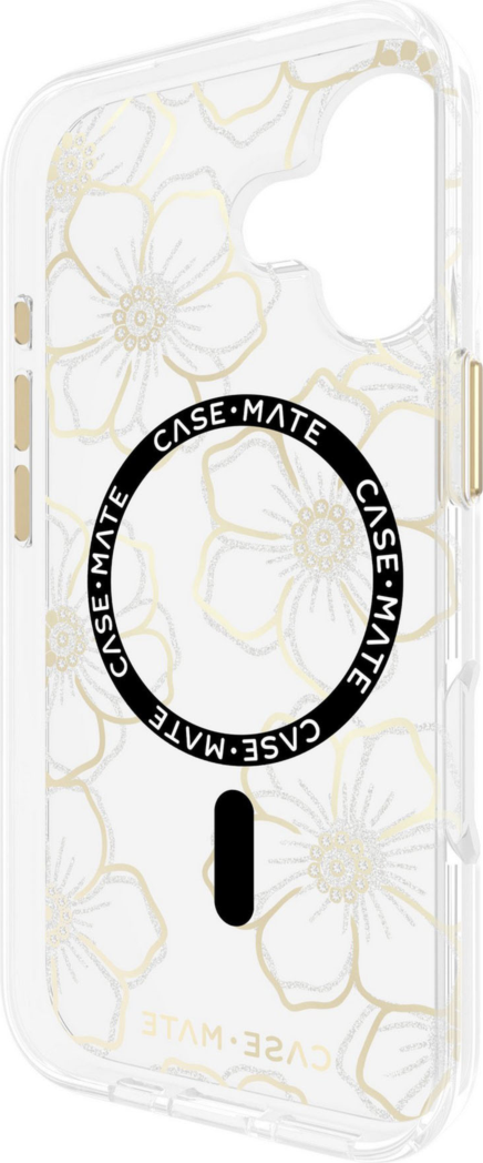 Case-Mate - Floral Gems MagSafe Case for Apple iPhone 17 - Gold
