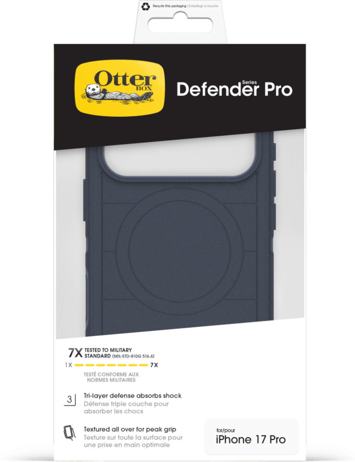 The OtterBox Defender Series Pro with MagSafe is the toughest case providing rugged protection against harsh drops. Equipped with MagSafe magnets and non-slip texturing.