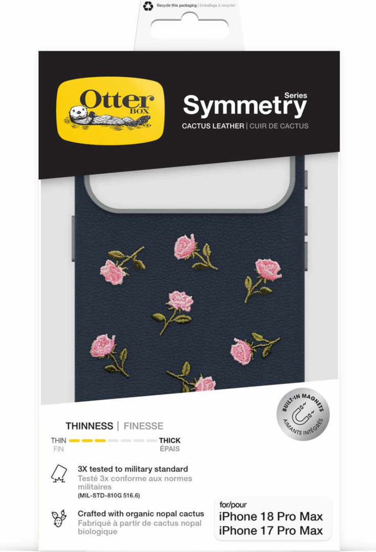 OtterBox - Coque Embroidery MagSafe Symmetry Cactus Leather Manor Bloom pour iPhone 18 Pro Max/17 Pro Max