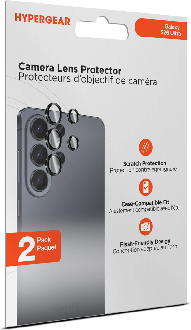 The HyperGear Lens Protector features a shock-absorbing body and scratchproof shield to safeguard the camera lenses from accidental damage.