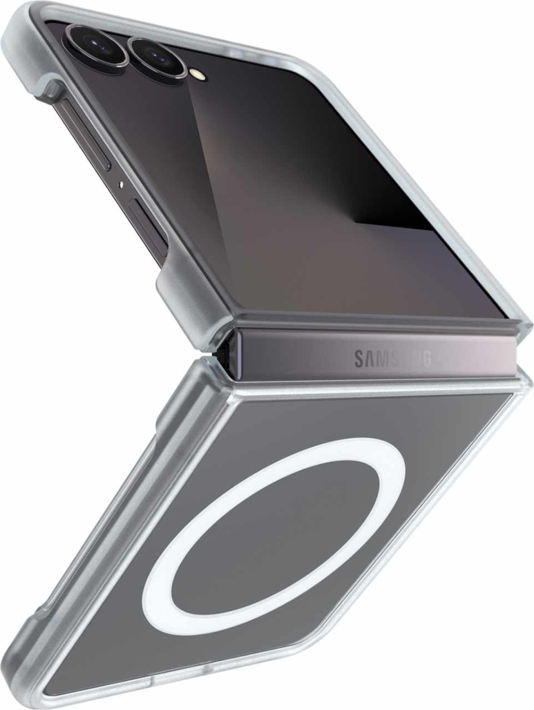OtterBox - Thin Flex Case w/Magnets Clear w/Blue Tint for Samsung Galaxy Z Flip8