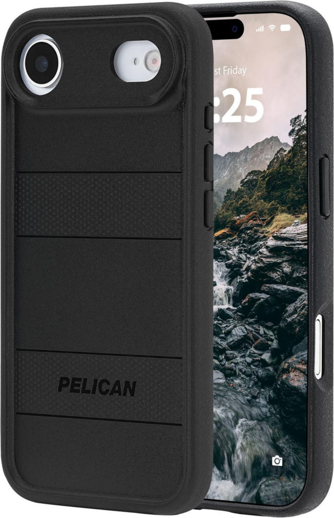 The Pelican Protector MagSafe Case delivers military-spec 16-foot drop protection with an impact-resistant design, a shock-absorbing lining, and strong built-in magnets for seamless MagSafe charging.