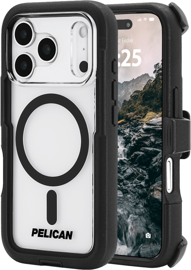 Pelican - Étui MagSafe Voyager avec étui pour Apple iPhone 17 Pro - Noir et transparent