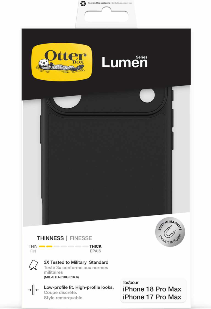 OtterBox - Lumen MagSafe Case Black for iPhone 18 Pro Max/17 Pro Max