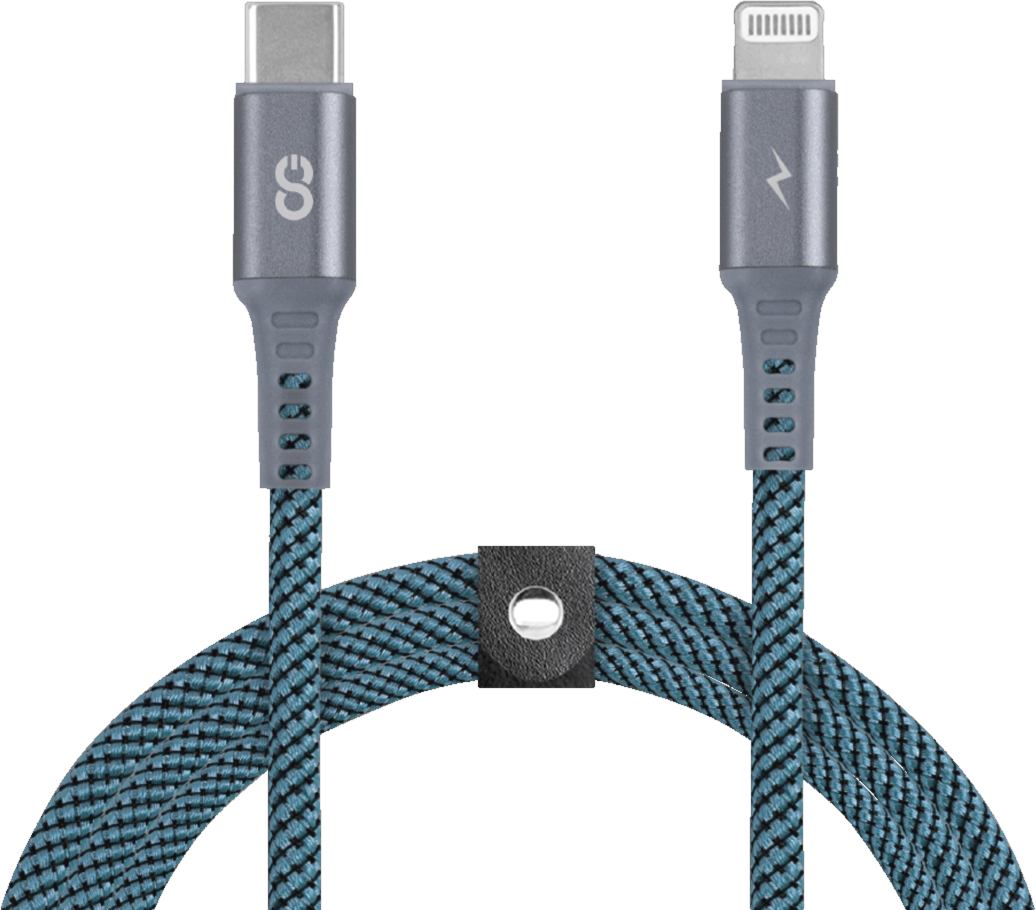 LOGiiX Piston Connect Braid 1.5M USB-C to Lightning - Turquoise