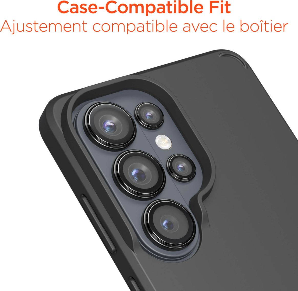 The HyperGear Lens Protector features a shock-absorbing body and scratchproof shield to safeguard the camera lenses from accidental damage.