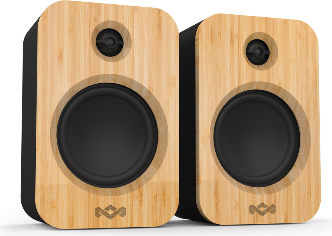 <p>Experience crisp stereo sound with the House of Marley Get Together Duo bookshelf style speakers with Bluetooth and powered connectivity.</p>