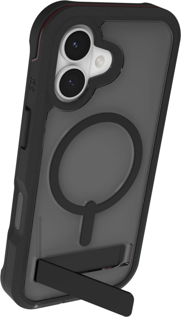 ZAGG - Rainier Snap MagSafe Case with Kickstand for Apple iPhone 17 - Smoke Black