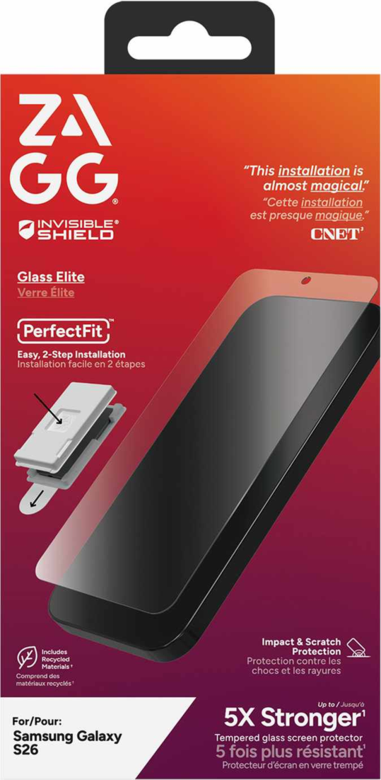 ZAGG 200121077 Protection D'écran InvisibleShield Glass Elite Biometric pour Samsung Galaxy S26