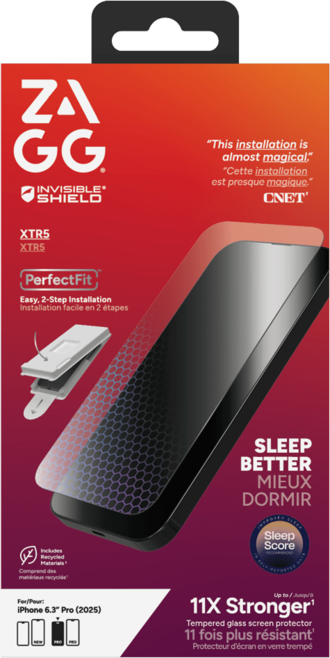 ZAGG 200118669 Protecteur D'écran InvisibleShield Glass XTR5 pour iPhone 17 Pro