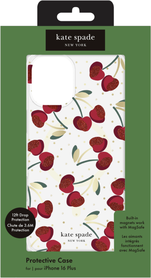 Kate Spade KS054388 Étui de Protective avec MagSafe Cherry Dot pour iPhone 16 Plus