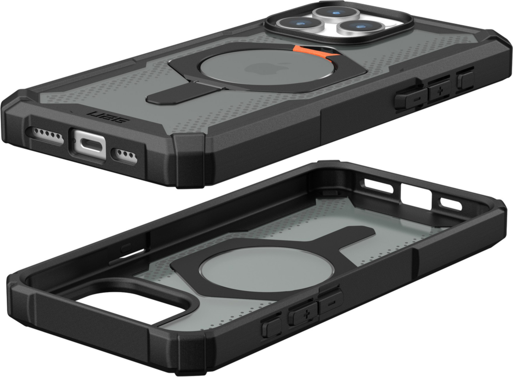 <p>Featuring the integrated kickstand, UAG’s Plasma XTE case offers unwavering protection in dynamic translucent design with a built-in MagSafe module.</p>