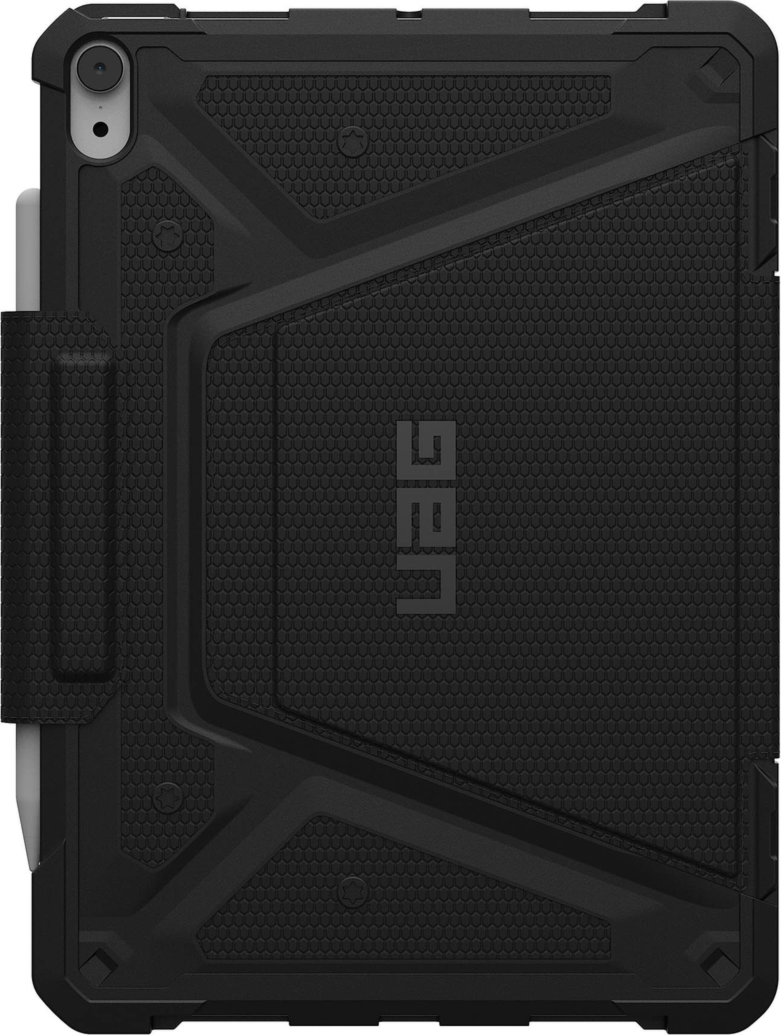 UAG Metropolis Tact.Armr is a rugged folio case with drop protection, adjustable stand functionality, magnetic closure, and premium tactile grip.