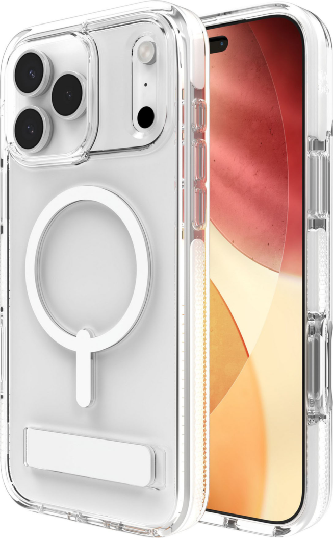 ZAGG - Santa Cruz Snap MagSafe Case with Kickstand for Apple iPhone 17 Pro Max - White