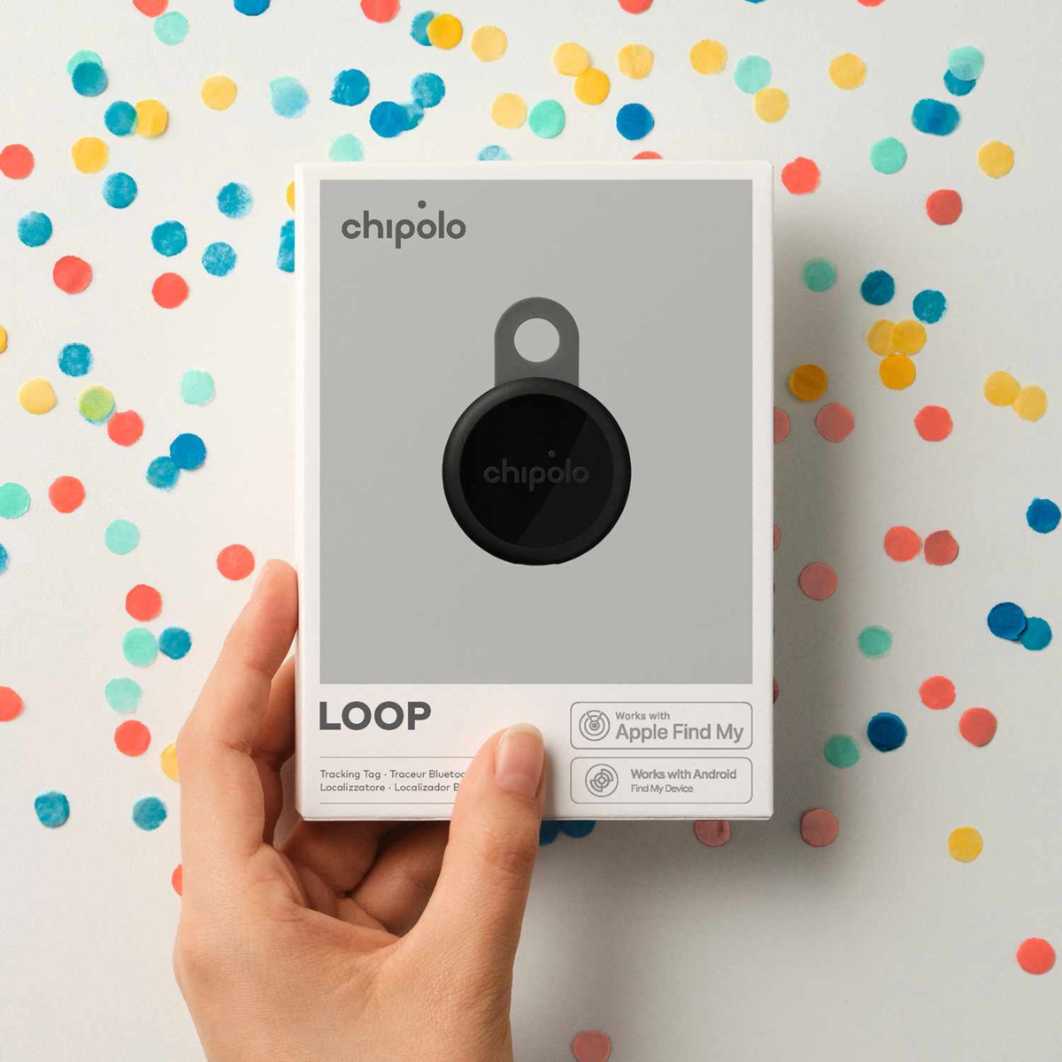 Chipolo - LOOP Tracking Tag (Works with Android's Find Hub Device or Apple Find My) - Charcoal