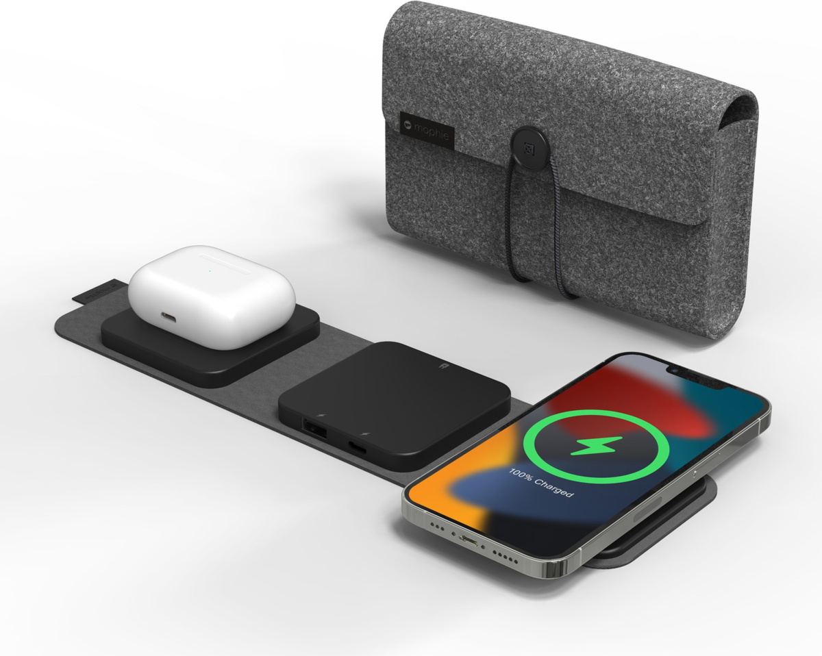 <p>Designed with MagSafe in mind, mophie’s snap+ multi-device travel charger is a travel-friendly wireless charging hub for Qi-enabled devices.</p>