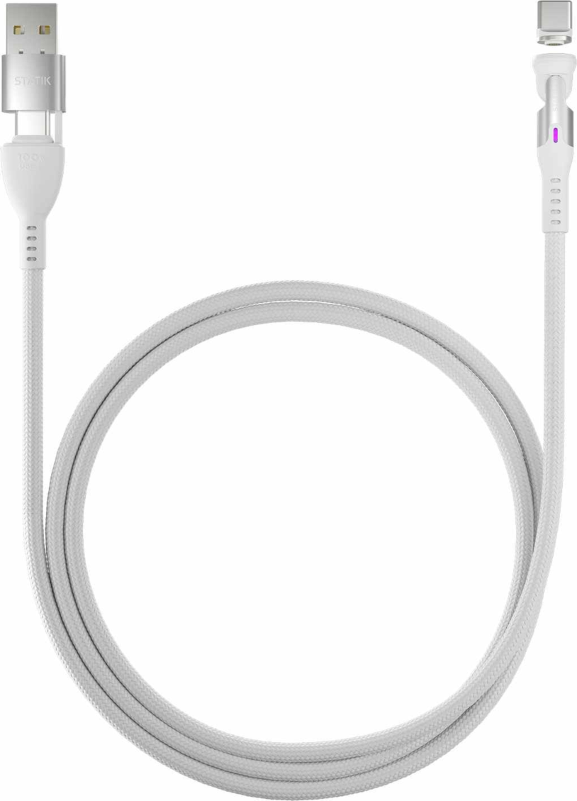 Statik - 360 Pro Universal Magnetic Charge/Sync Cable 6.6 ft White