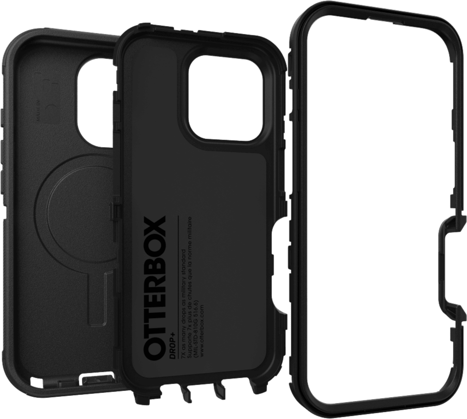 The OtterBox Defender Series Pro with MagSafe is the toughest case providing rugged protection against harsh drops. Equipped with MagSafe magnets and non-slip texturing.