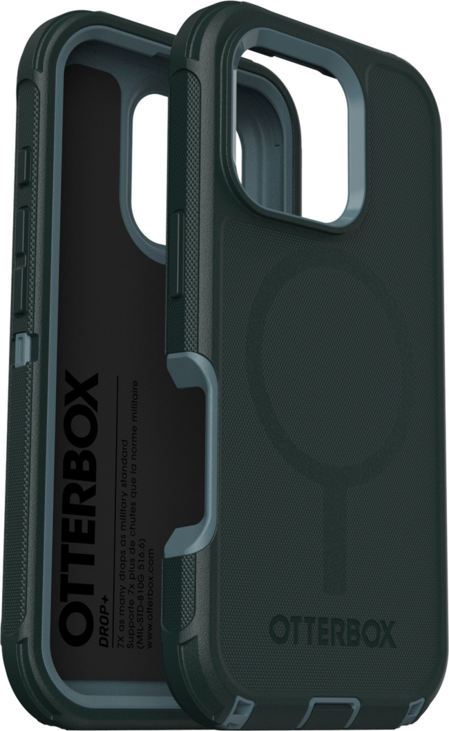 The OtterBox Defender Series Pro with MagSafe is the toughest case providing rugged protection against harsh drops. Equipped with MagSafe magnets and non-slip texturing.