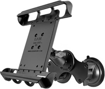 Secure the iPad Pro 9.7 with confidence using the RAM Tab-Tite with Twist-Lock Dual Suction to secure on any window or heavy machine windshield.