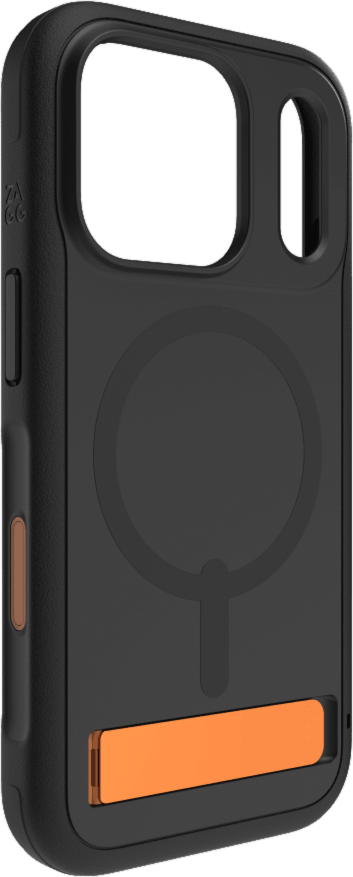 iPhone 17 Pro ZAGG Graphene Sedona Snap Kickstand Case - Flood Black/Orange