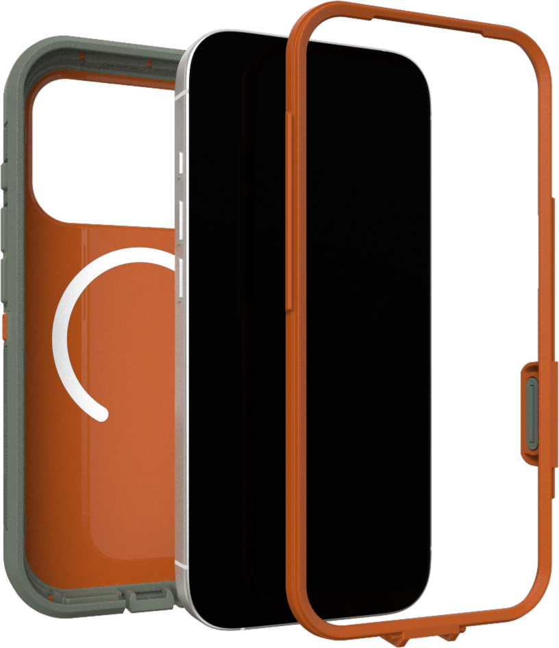The OtterBox Defender Series Pro with MagSafe is the toughest case providing rugged protection against harsh drops. Equipped with MagSafe magnets and non-slip texturing.