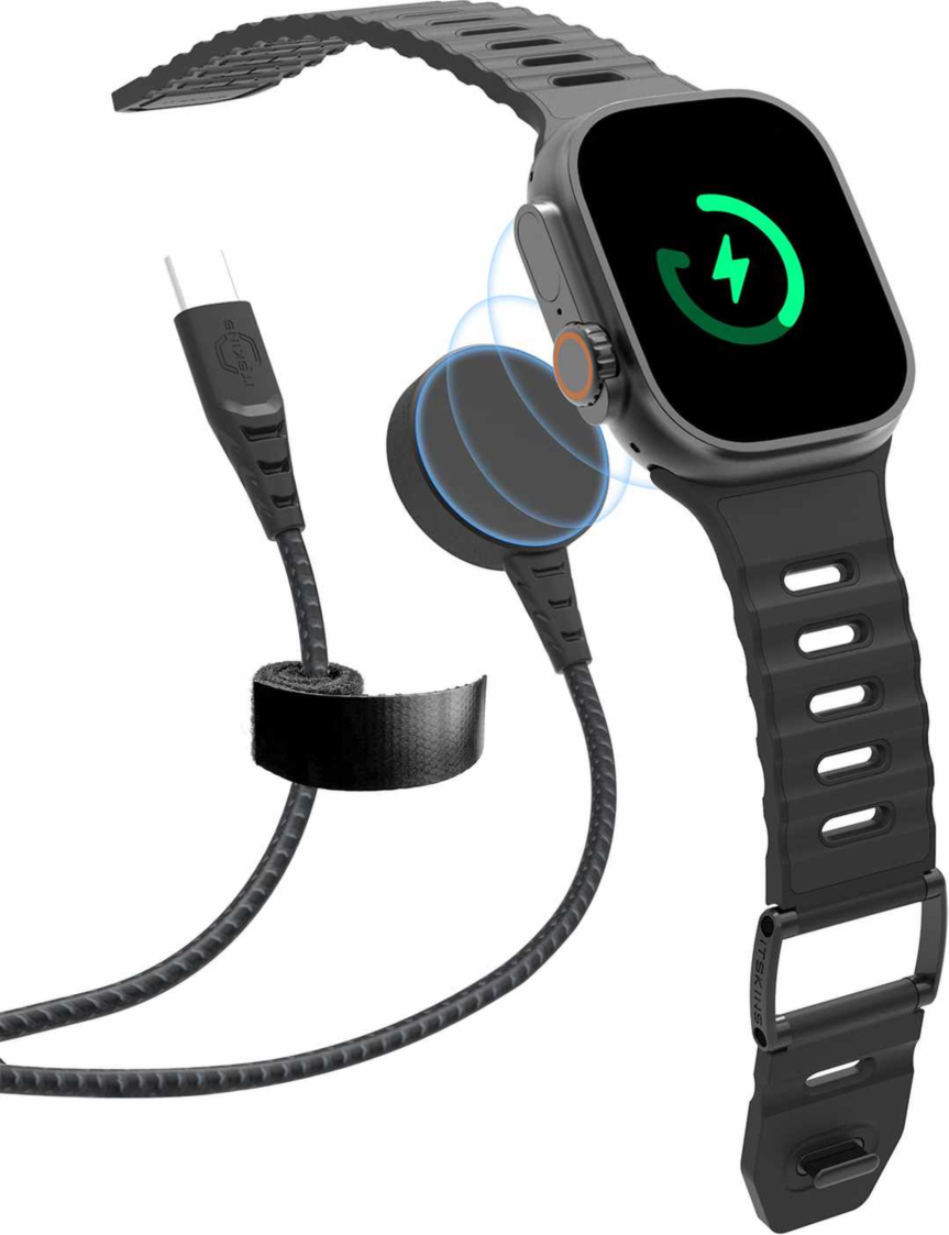 ITSKINS - Hybrid Smartwatch Magnetic Pod to USB C Cable - Black