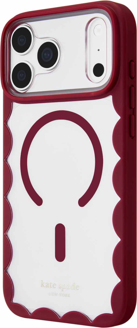 Kate Spade - Étui MagSafe à bord festonné Cherry Glaze pour iPhone 18 Pro Max/17 Pro Max