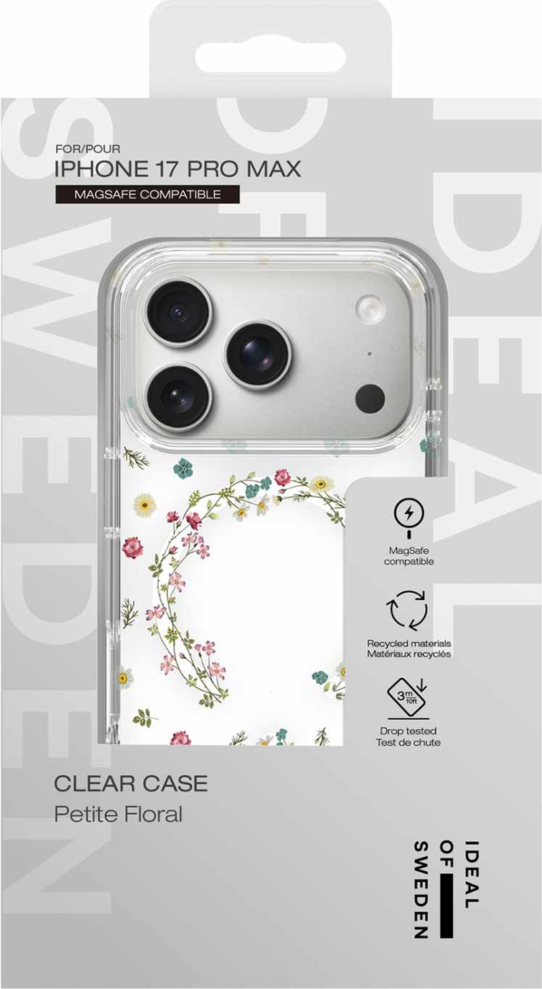 Ideal of Sweden - Coque MagSafe transparente à motif floral délicat pour iPhone 17 Pro Max