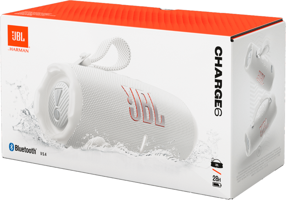 JBL - Charge 6 Waterproof Bluetooth Speaker - White