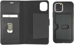 Uunique étui portefeuille détachable écolo 2-en-1 en cuir véritable pour le iPhone 11 Pro, noir