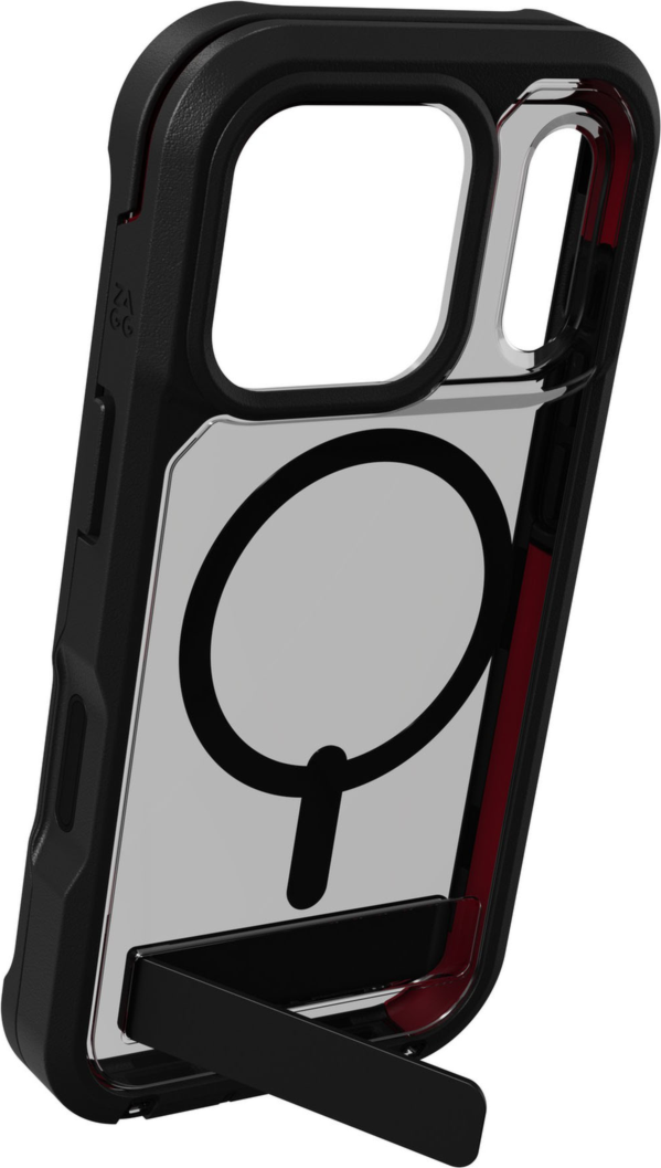 ZAGG - Rainier Snap MagSafe Case with Kickstand for Apple iPhone 17 Pro - Smoke Black