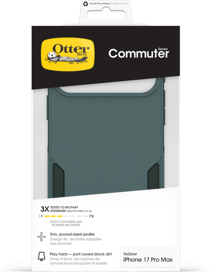 The OtterBox Commuter Series with MagSafe is a rugged, pocket-friendly case offering 3X military standard drop protection and features built-in magnets for MagSafe accessories.