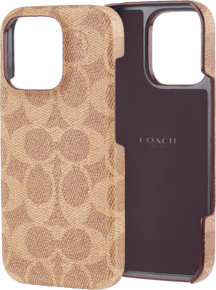 The Coach Slim Wrap Case is durably designed with an impressive 12 ft drop protection and thin profile for wireless charging.