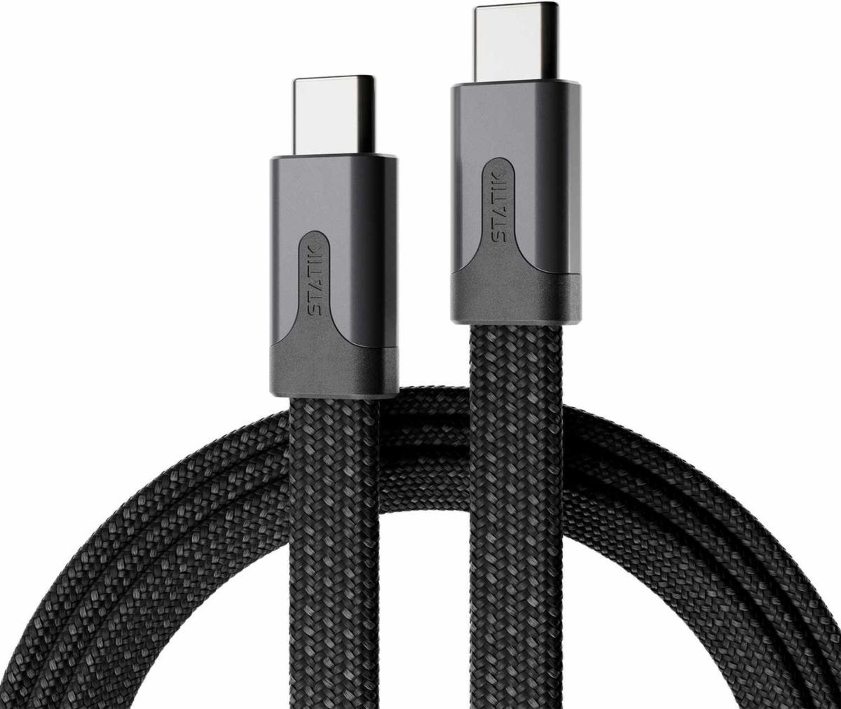 Statik - MagStack Slim Pro Charge/Sync Cable USB-C to USB-C 3.3ft Black