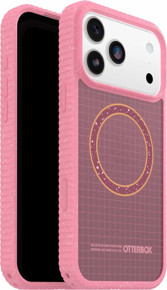 The OtterBox Sole Series features a grippy, high-ridge tread and unique ombré fabric back for secure style. It offers MagSafe compatibility and a removable lanyard loop.