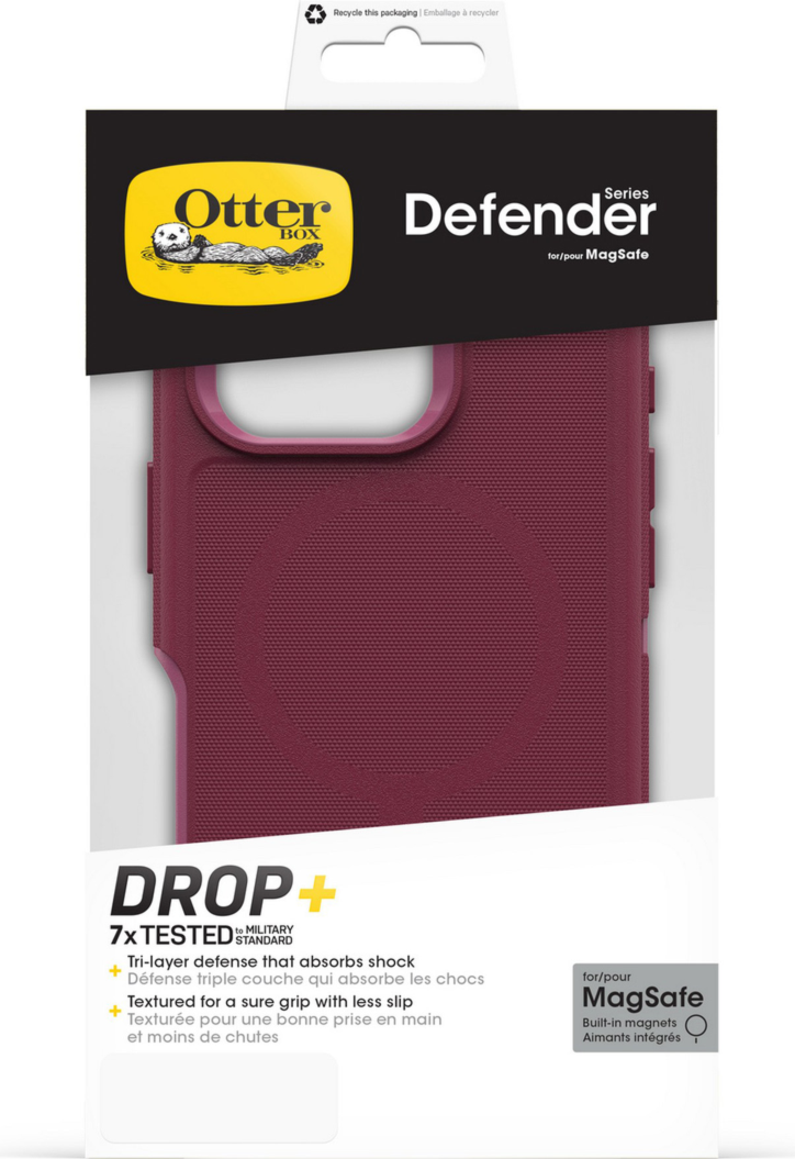 The OtterBox Defender Series Pro with MagSafe is the toughest case providing rugged protection against harsh drops. Equipped with MagSafe magnets and non-slip texturing.