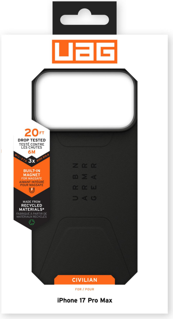 Urban Armor Gear (UAG) - Civilian MagSafe Case for Apple iPhone 17 Pro Max - Black