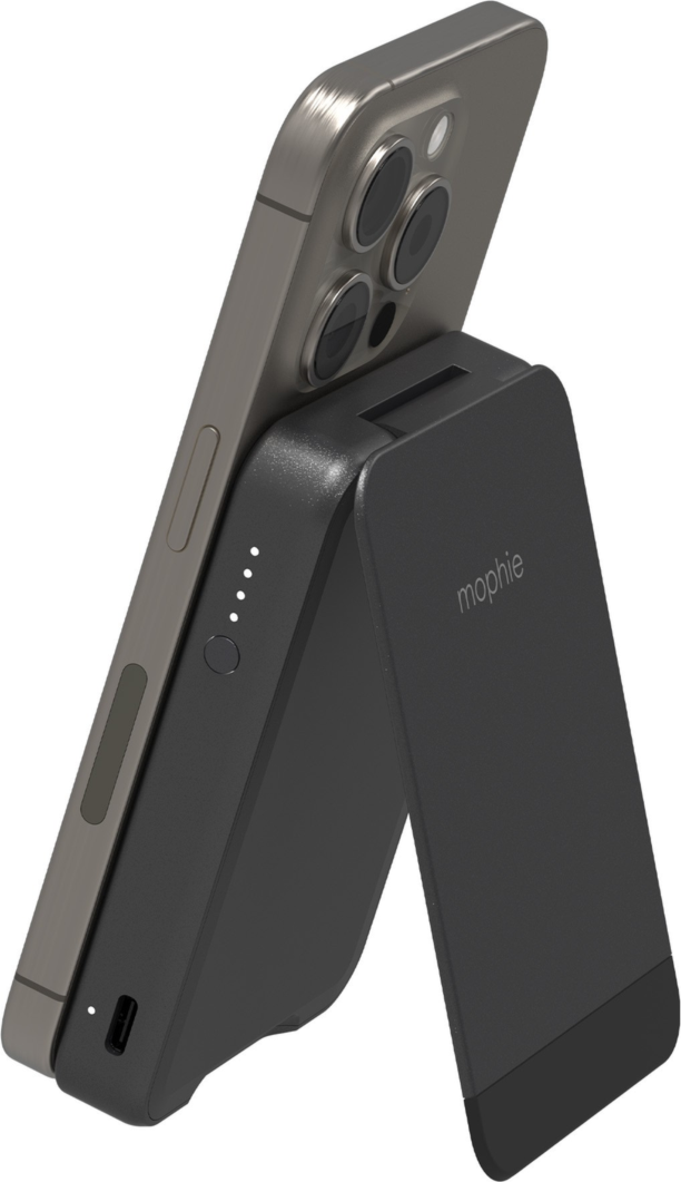 <p>Designed with MagSafe in mind, Mophie’s snap+ series 5,000 mAh powerstation mini delivers up to 15W of wireless power and comes with a kickstand for extended functionality.</p>