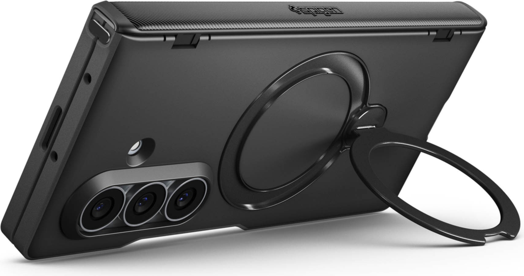 The Spigen Slim Armor Pro S MagFit delivers rugged dual-layer protection with advanced hinge coverage, a 360° rotating kickstand, and MagFit compatibility.