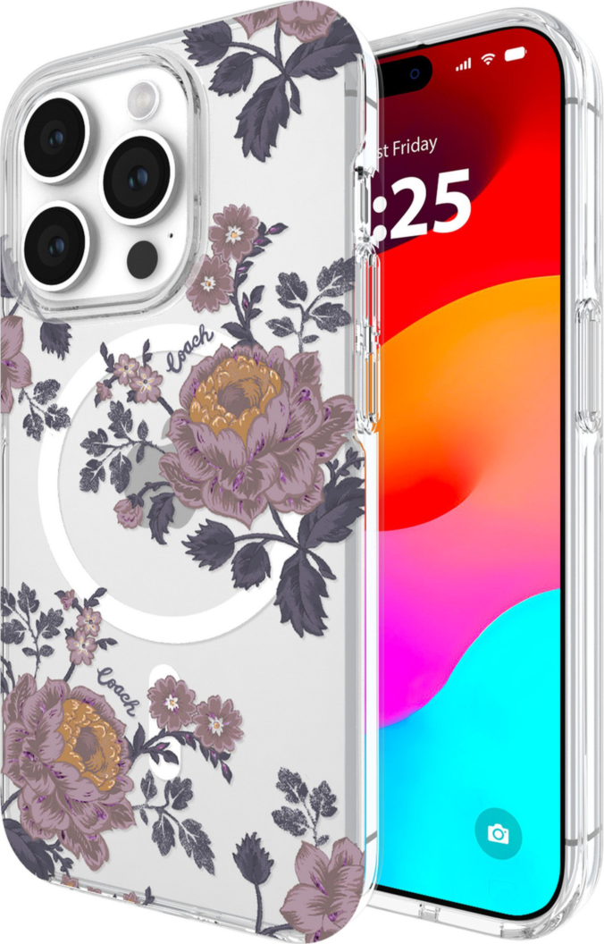 Featuring Coach’s signature design, the Coach Protective series case with MagSafe combines luxe style with an impressive 10 ft drop protection and MagSafe compatibility.