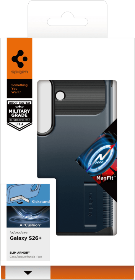 Spigen - Étui Slim Armor avec aimants, finition Metal Slate, pour Samsung Galaxy S26+