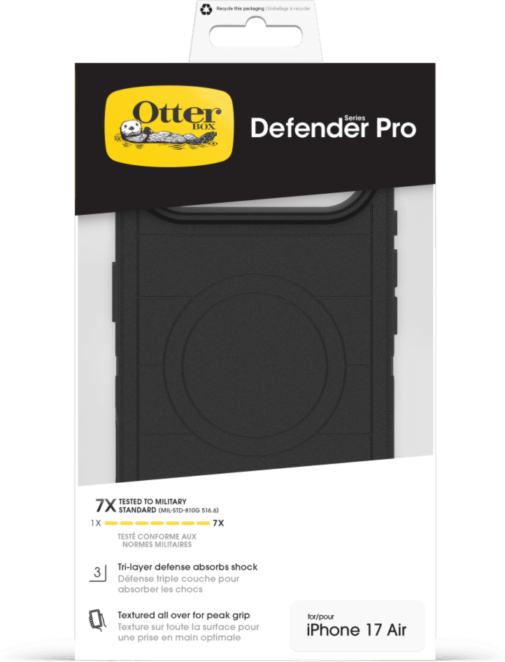 The OtterBox Defender Series Pro with MagSafe is the toughest case providing rugged protection against harsh drops. Equipped with MagSafe magnets and non-slip texturing.