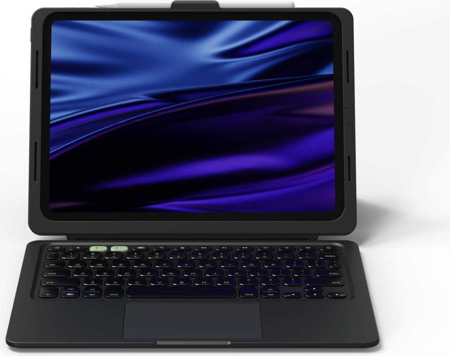 Drop-tested to protect up to 6.6 feet, the ZAGG Pro Keys 2 Keyboard features backlit, laptop-style keys, multi-device pairing, a detachable keyboard, adjustable stand, stylus holder, and more.