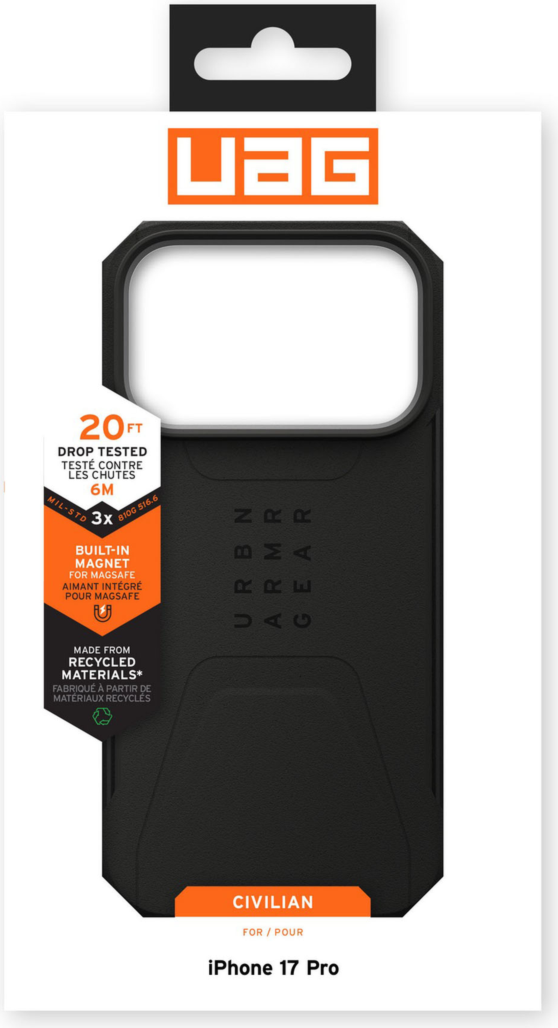 Urban Armor Gear (UAG) - Civilian MagSafe Case for Apple iPhone 17 Pro - Black