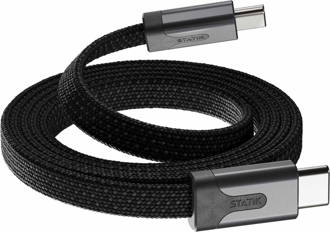 Statik - MagStack Slim Pro Charge/Sync Cable USB-C to USB-C 3.3ft Black