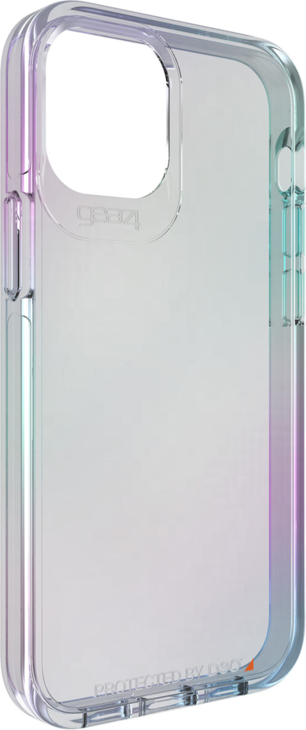 The Gear4 D3O Iridescent Crystal Palace Case has a protective sleek transparent construction that best shows off the cellular device with a patter of lustrous colour.