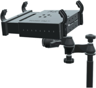 Install a laptop in-vehicle with ease using the RAM Mounts No-Drill™ Laptop Stand System. It installs quickly and easily into the specified vehicles using the existing hardware of the passenger side seat rails.