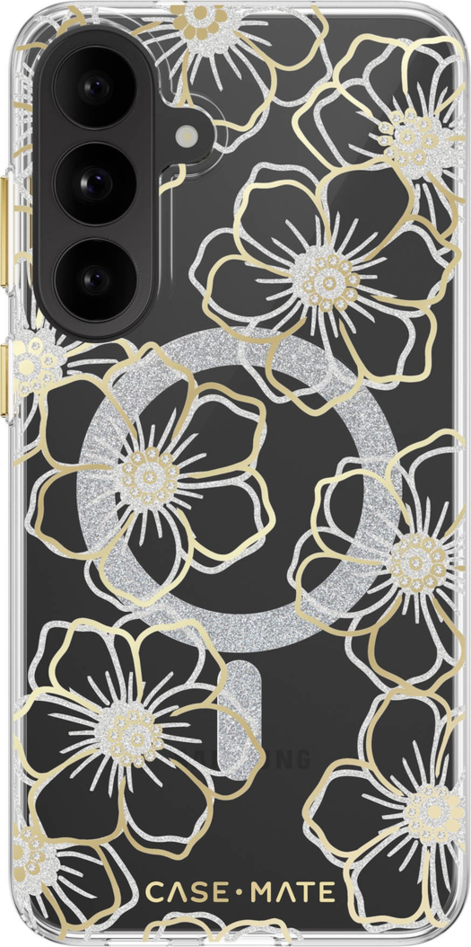 The Case-Mate Floral Gems MagSafe case features an eye-catching floral design accented with shimmering gemstones, creating a stunning complement to any device.