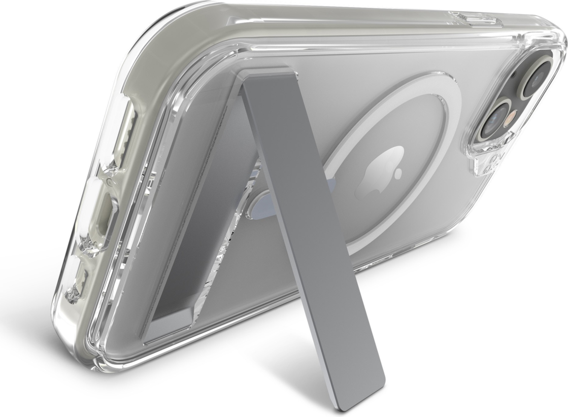 Strengthened with Graphene, ZAGG's Crystal Palace Snap series case with kickstand combines an ultra-slim, crystal-clear profile with up to 13 ft drop protection and seamless MagSafe compatibility.